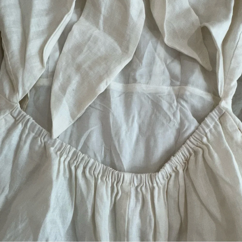 Trovata Birds of Paradis ROSA Dress –‎ 100% Linen – Ivory – Size M Anthropologie - Picture 11 of 12